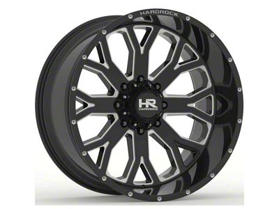 Hardrock Offroad Slammer Xposed Gloss Black Milled 6-Lug Wheel; 22x12; -44mm Offset (21-25 Bronco, Excluding Raptor)