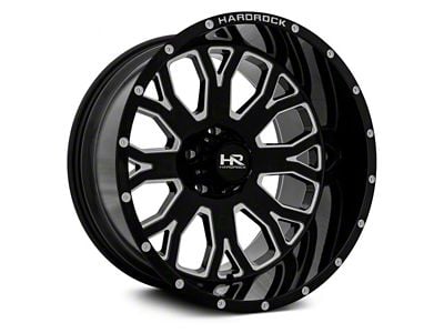 Hardrock Offroad Slammer Xposed Gloss Black Milled 6-Lug Wheel; 24x12; -44mm Offset (21-24 Bronco, Excluding Raptor)