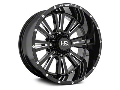 Hardrock Offroad Spine Xposed Gloss Black Milled 6-Lug Wheel; 20x10; -19mm Offset (22-24 Bronco Raptor)