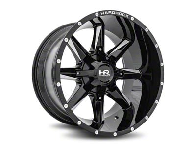 Hardrock Offroad Hardcore Gloss Black Milled Wheel; 20x12; -44mm Offset (20-24 Jeep Gladiator JT)