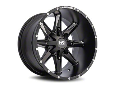 Hardrock Offroad Hardcore Satin Black Milled Wheel; 20x12 (20-24 Jeep Gladiator JT)