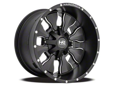 Hardrock Offroad Insane Satin Black Milled Wheel; 20x12; -44mm Offset (20-24 Jeep Gladiator JT)