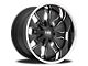 Hardrock Offroad Insane Satin Black Milled Wheel; 20x12; -44mm Offset (20-24 Jeep Gladiator JT)