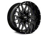 Hardrock Offroad Commander Gloss Black Milled Wheel; 20x12; -51mm Offset (99-04 Jeep Grand Cherokee WJ)