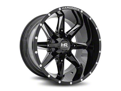 Hardrock Offroad Hardcore Gloss Black Milled Wheel; 20x12; -44mm Offset (07-18 Jeep Wrangler JK)