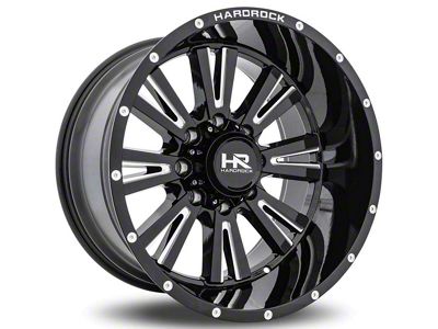 Hardrock Offroad Spine Xposed Gloss Black Milled 6-Lug Wheel; 20x10; -19mm Offset (16-23 Tacoma)