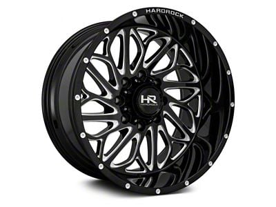 Hardrock Offroad BlackTop Xposed Gloss Black Milled 6-Lug Wheel; 20x12; -44mm Offset (16-24 Titan XD)