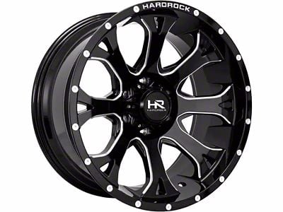 Hardrock Offroad BloodShot Xposed Gloss Black Milled 6-Lug Wheel; 20x12; -44mm Offset (16-24 Titan XD)