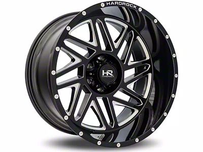 Hardrock Offroad Bones Xposed Gloss Black Milled 6-Lug Wheel; 20x12; -44mm Offset (16-24 Titan XD)