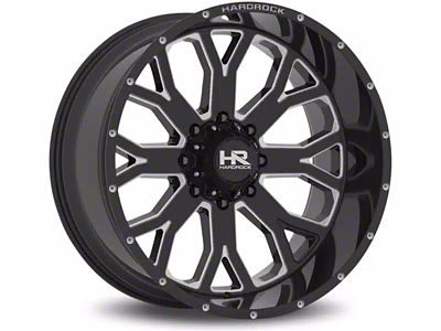 Hardrock Offroad Slammer Xposed Gloss Black Milled 6-Lug Wheel; 22x12; -44mm Offset (16-24 Titan XD)