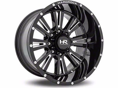 Hardrock Offroad Spine Xposed Gloss Black Milled 6-Lug Wheel; 20x10; -19mm Offset (16-24 Titan XD)