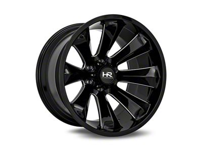 Hardrock Offroad Xplosive Xposed Gloss Black Milled 6-Lug Wheel; 22x12; -51mm Offset (16-24 Titan XD)