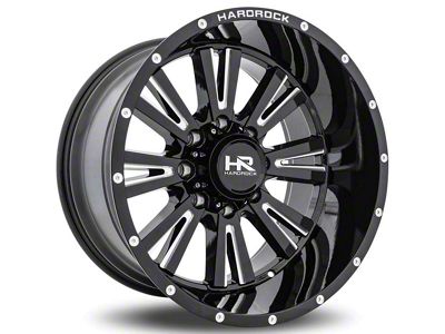 Hardrock Offroad Spine Xposed Gloss Black Milled 6-Lug Wheel; 20x10; -19mm Offset (22-24 Tundra)