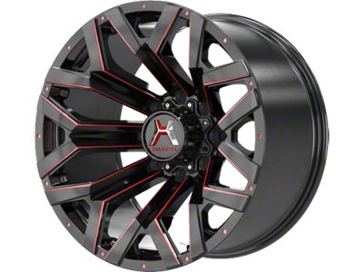 Hartes Metal Hawkish Gloss Black Milled with Red Tint 6-Lug Wheel; 20x9; 15mm Offset (03-09 4Runner)