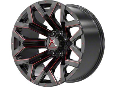 Hartes Metal Hawkish Gloss Black Milled with Red Tint 6-Lug Wheel; 20x10; -18mm Offset (03-09 4Runner)