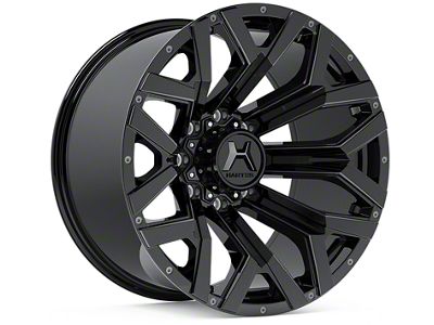 Hartes Metal Hawkish Gloss Black Milled with Satin Dark Tint 6-Lug Wheel; 20x10; -18mm Offset (04-15 Titan)