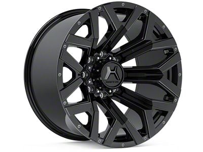 Hartes Metal Hawkish Gloss Black Milled with Satin Dark Tint 6-Lug Wheel; 22x12; -44mm Offset (04-15 Titan)