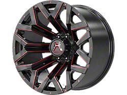 Hartes Metal Hawkish Gloss Black Milled with Red Tint 6-Lug Wheel; 20x9; 15mm Offset (04-15 Titan)