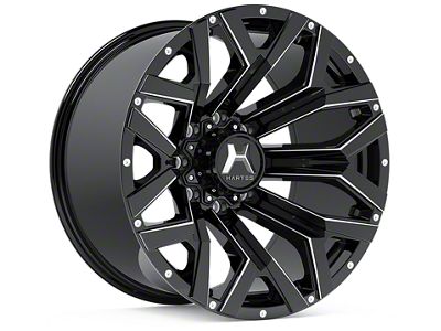 Hartes Metal Hawkish Gloss Black Milled 6-Lug Wheel; 20x10; -18mm Offset (04-15 Titan)