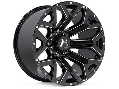 Hartes Metal Hawkish Gloss Black Milled 6-Lug Wheel; 22x12; -44mm Offset (04-15 Titan)