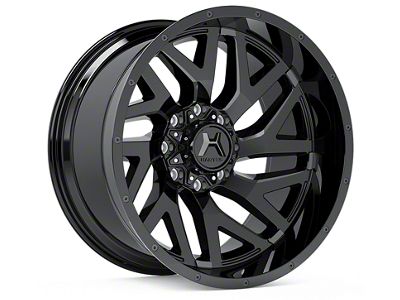 Hartes Metal Stealth Gloss Black Milled with Satin Dark Tint 6-Lug Wheel; Left Directional; 20x10; -18mm Offset (04-15 Titan)