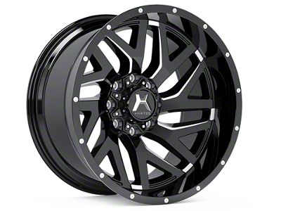 Hartes Metal Stealth Gloss Black Milled 6-Lug Wheel; Left Directional; 20x10; -18mm Offset (04-15 Titan)