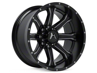 Hartes Metal Strike Gloss Black Milled with Satin Dark Tint 6-Lug Wheel; 22x12; -44mm Offset (04-15 Titan)