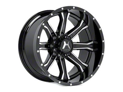 Hartes Metal Strike Gloss Black Machined 6-Lug Wheel; 20x9; 15mm Offset (04-15 Titan)