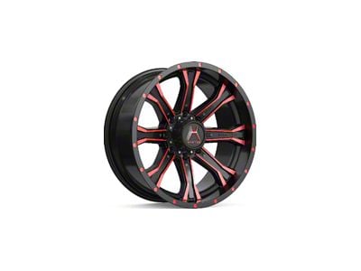 Hartes Metal Strike Gloss Black Machined with Red Tint 6-Lug Wheel; 20x10; -18mm Offset (04-15 Titan)