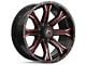 Hartes Metal Strike Gloss Black Machined with Red Tint 6-Lug Wheel; 20x10; -18mm Offset (04-15 Titan)