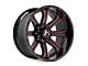 Hartes Metal Strike Gloss Black Milled with Red Tint 6-Lug Wheel; 20x10; -18mm Offset (04-15 Titan)