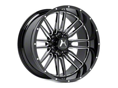 Hartes Metal Whipsaw Gloss Black Milled 6-Lug Wheel; 20x10; -18mm Offset (04-15 Titan)