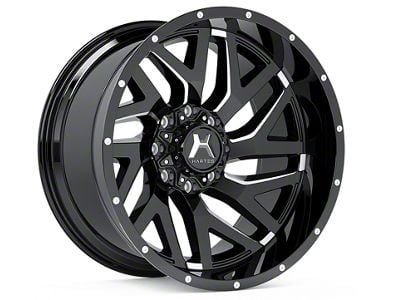 Hartes Metal Stealth Gloss Black Milled 6-Lug Wheel; Left Directional; 20x10; -18mm Offset (05-15 Tacoma)