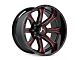 Hartes Metal Strike Gloss Black Milled with Red Tint 6-Lug Wheel; 20x10; -18mm Offset (05-15 Tacoma)