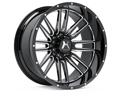 Hartes Metal Whipsaw Gloss Black Milled 6-Lug Wheel; 22x12; -44mm Offset (05-15 Tacoma)