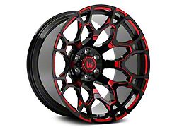 Hartes Metal Spur Gloss Black Milled with Red Tint Wheel; 20x10; -12mm Offset (07-13 Tundra)