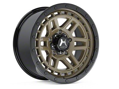 Hartes Metal Beast Matte Bronze with Black Simulated Beadlock 6-Lug Wheel; 17x8.5; 15mm Offset (10-24 4Runner)