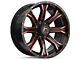 Hartes Metal Strike Gloss Black Machined with Red Tint 6-Lug Wheel; 20x9; 0mm Offset (10-24 4Runner)