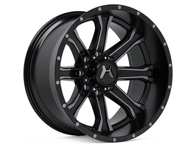 Hartes Metal Strike Gloss Black Milled with Satin Dark Tint 6-Lug Wheel; 22x12; -44mm Offset (10-24 4Runner)