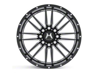 Hartes Metal Whipsaw Gloss Black Milled 6-Lug Wheel; 24x12; -44mm Offset (10-24 4Runner)