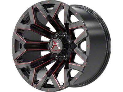 Hartes Metal Hawkish Gloss Black Milled with Red Tint 6-Lug Wheel; 20x10; -18mm Offset (2024 Tacoma)