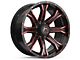 Hartes Metal Strike Gloss Black Machined with Red Tint 6-Lug Wheel; 20x9; 0mm Offset (2024 Tacoma)