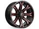 Hartes Metal Strike Gloss Black Machined with Red Tint 6-Lug Wheel; 20x9; 15mm Offset (2024 Tacoma)
