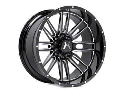 Hartes Metal Whipsaw Gloss Black Milled 6-Lug Wheel; 20x10; -18mm Offset (2024 Tacoma)