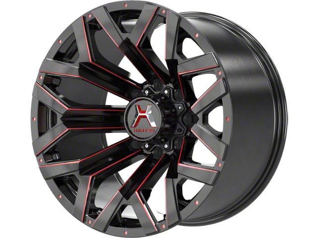 Hartes Metal Hawkish Gloss Black Milled with Red Tint 6-Lug Wheel; 20x10; -18mm Offset (10-24 4Runner)