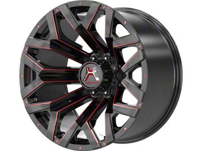 Hartes Metal Hawkish Gloss Black Milled with Red Tint 6-Lug Wheel; 20x9; 0mm Offset (10-24 4Runner)