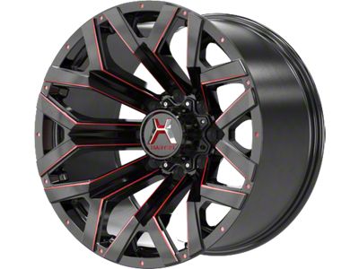 Hartes Metal Hawkish Gloss Black Milled with Red Tint 6-Lug Wheel; 20x9; 15mm Offset (10-24 4Runner)