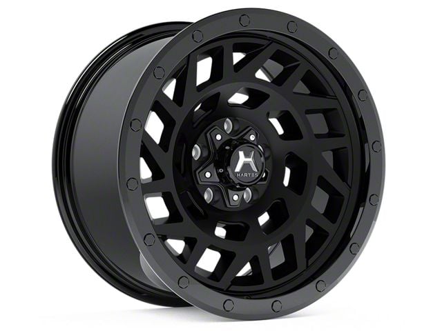 Hartes Metal Monster Matte Black with Gloss Black Bolts 6-Lug Wheel; 17x8.5; 15mm Offset (21-24 Bronco, Excluding Raptor)