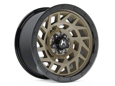 Hartes Metal Monster Matte Bronze with Black Simulated Beadlock 6-Lug Wheel; 18x9; 15mm Offset (21-24 Bronco, Excluding Raptor)