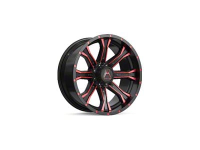Hartes Metal Strike Gloss Black Machined with Red Tint 6-Lug Wheel; 20x10; -18mm Offset (21-24 Bronco, Excluding Raptor)